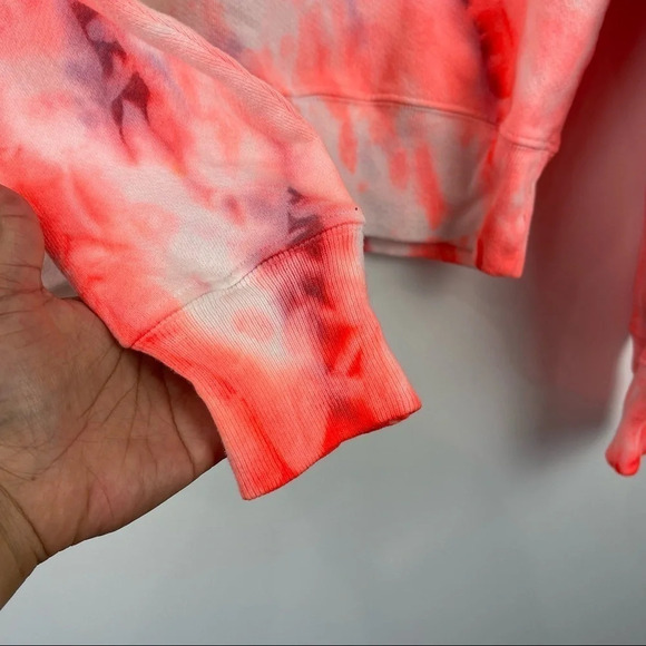 NEW RE/DONE x Hanes 70s Half Zip Neon Space Dye Tie Dye Pull Over Sweater Small - Picture 4 of 9